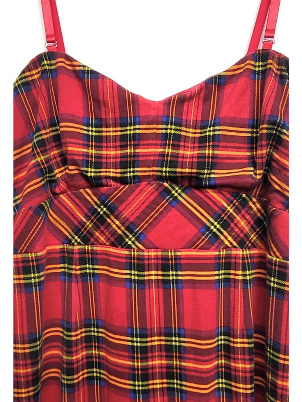 Torrid Betsey Johnson Red Tartan Plaid Ponte Dress 20 - Picture 6 of 12